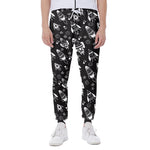 Black And White Rocket Pattern Print Scuba Joggers