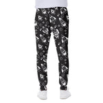 Black And White Rocket Pattern Print Scuba Joggers