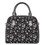 Black And White Rocket Pattern Print Shoulder Handbag