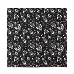 Black And White Rocket Pattern Print Silk Bandana