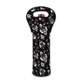 Black And White Rocket Pattern Print Single Neoprene Wine Tote