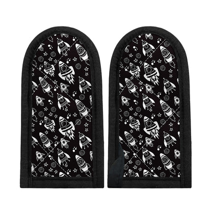 Black And White Rocket Pattern Print Skillet Handle Cover