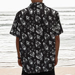 Black And White Rocket Pattern Print Textured Short Sleeve Shirt