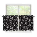 Black And White Rocket Pattern Print Tier Curtains