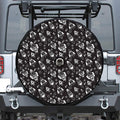 Black And White Rocket Pattern Print Tire Cover With Camera Hole