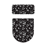 Black And White Rocket Pattern Print Toilet Lid And Tank Cover Set