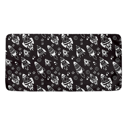 Black And White Rocket Pattern Print Towel