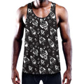 Black And White Rocket Pattern Print Men's Workout Tank Top