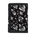 Black And White Rocket Pattern Print Trifold Wallet