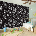 Black And White Rocket Pattern Print Wall Sticker