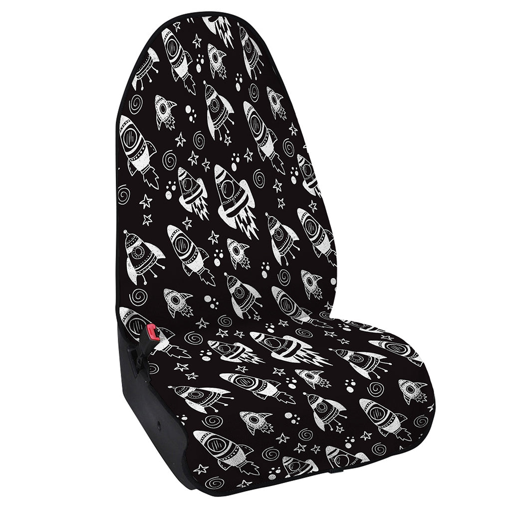 Black And White Rocket Pattern Print Waterproof Car Seat Cover
