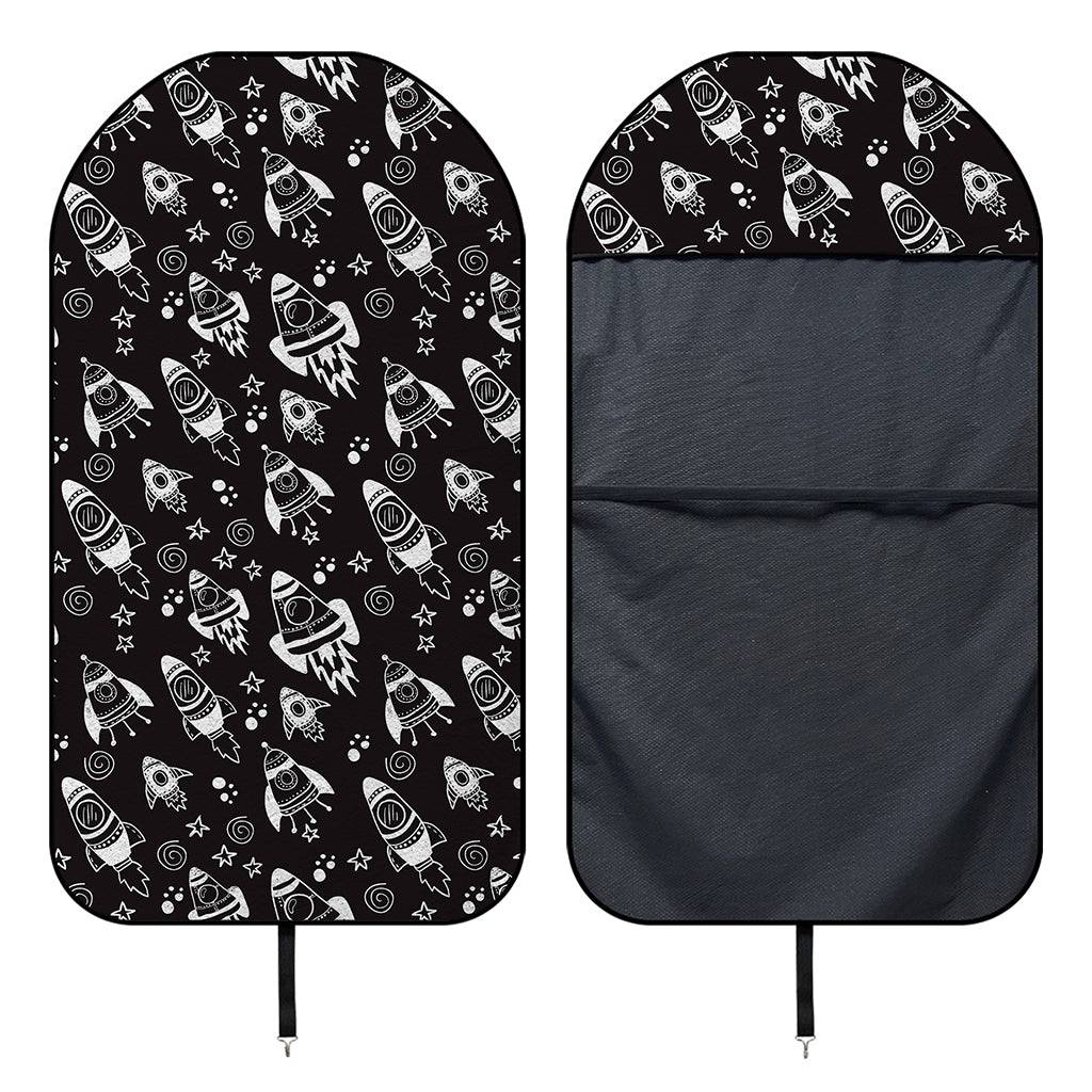 Black And White Rocket Pattern Print Waterproof Car Seat Cover