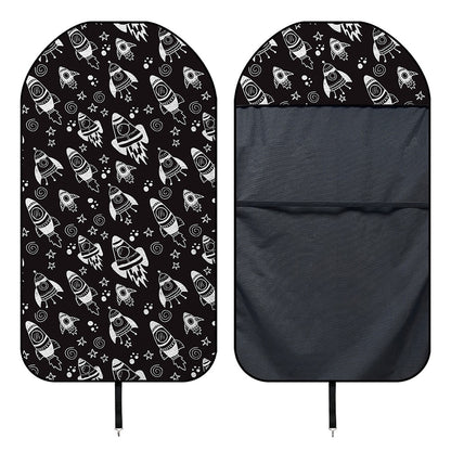 Black And White Rocket Pattern Print Waterproof Car Seat Cover