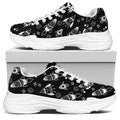 Black And White Rocket Pattern Print White Chunky Shoes