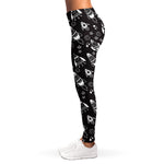 Black And White Rocket Pattern Print Women's Leggings