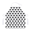 Black And White Rooster Pattern Print Adjustable Apron