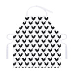Black And White Rooster Pattern Print Adjustable Apron