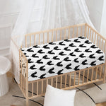 Black And White Rooster Pattern Print Baby Crib Sheet