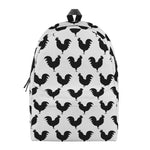 Black And White Rooster Pattern Print Backpack