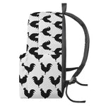 Black And White Rooster Pattern Print Backpack