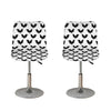 Black And White Rooster Pattern Print Bar Stool Covers