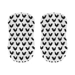 Black And White Rooster Pattern Print Bar Stool Covers