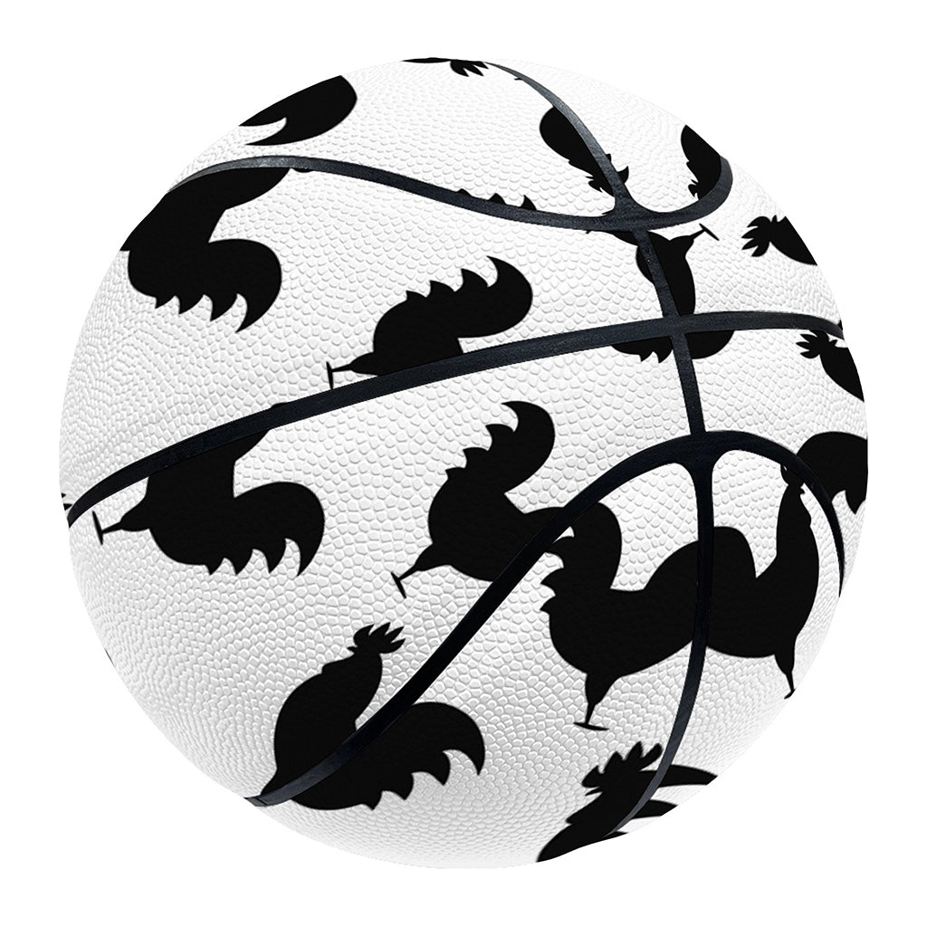 Black And White Rooster Pattern Print Basketball