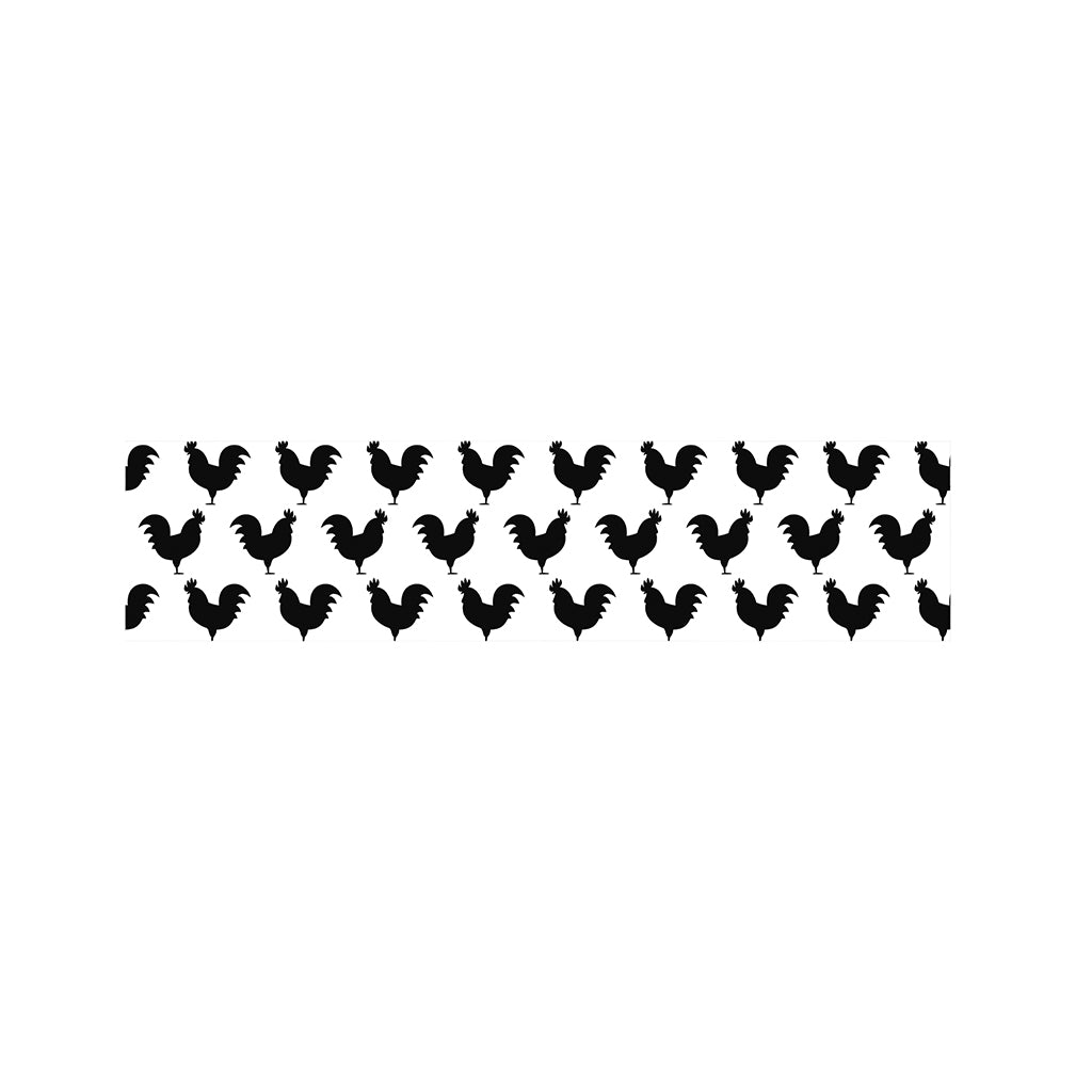 Black And White Rooster Pattern Print Bed Runner
