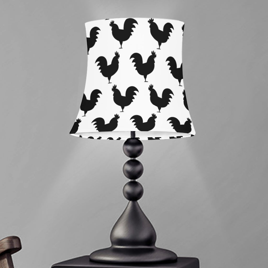 Black And White Rooster Pattern Print Bell Lamp Shade