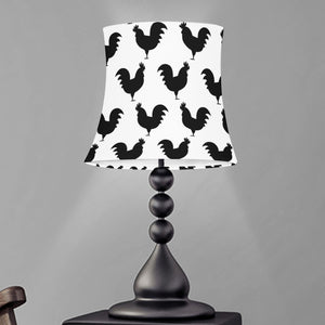 Black And White Rooster Pattern Print Bell Lamp Shade