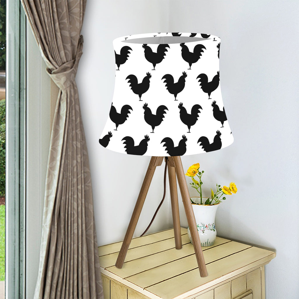 Black And White Rooster Pattern Print Bell Lamp Shade