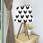 Black And White Rooster Pattern Print Bell Lamp Shade