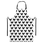 Black And White Rooster Pattern Print Bib Apron With Pocket