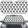 Black And White Rooster Pattern Print Car Windshield Sun Shade