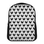 Black And White Rooster Pattern Print Casual Backpack