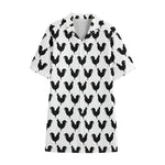 Black And White Rooster Pattern Print Cotton Hawaiian Shirt