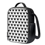 Black And White Rooster Pattern Print Crossbody Lunch Bag