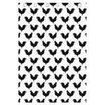 Black And White Rooster Pattern Print Curtain