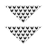 Black And White Rooster Pattern Print Dog Bandana