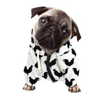 Black And White Rooster Pattern Print Dog Zip Up Hoodie