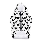 Black And White Rooster Pattern Print Dog Zip Up Hoodie
