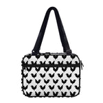 Black And White Rooster Pattern Print Double Strap Bible Bag