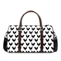 Black And White Rooster Pattern Print Duffel Bag