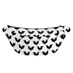 Black And White Rooster Pattern Print Fanny Pack
