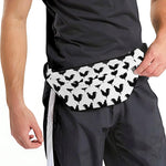 Black And White Rooster Pattern Print Fanny Pack