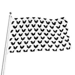Black And White Rooster Pattern Print Flag