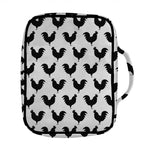Black And White Rooster Pattern Print Front Pocket Bible Bag