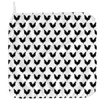 Black And White Rooster Pattern Print Hand Towel