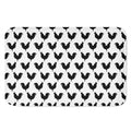 Black And White Rooster Pattern Print Indoor Door Mat