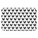 Black And White Rooster Pattern Print Indoor Door Mat